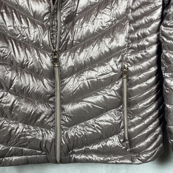 Calvin Klein Premium Down Packable Jacket Coat 7° Women's Large heather - Picture 4 of 8